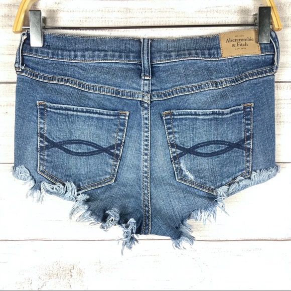 Abercrombie & Fitch Jean Distressed Cut Shorts - Picture 2 of 9